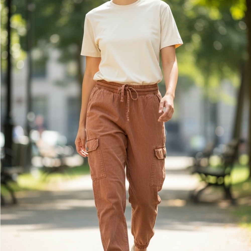 aerie Brown Cargo Joggers Lounge Pants